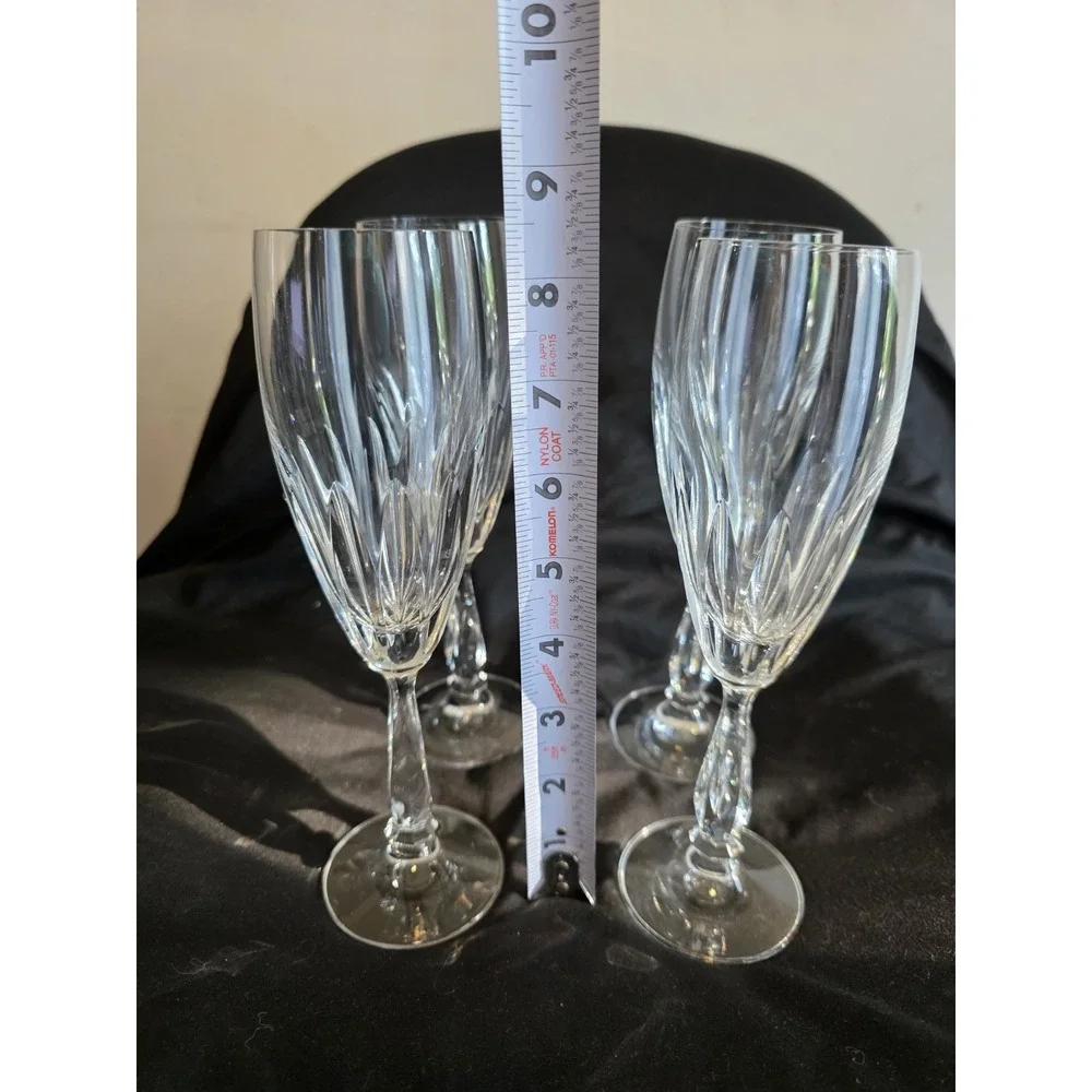 Set of 4 Zwiesel Glas Crystal Champagne Wine Flutes–8
